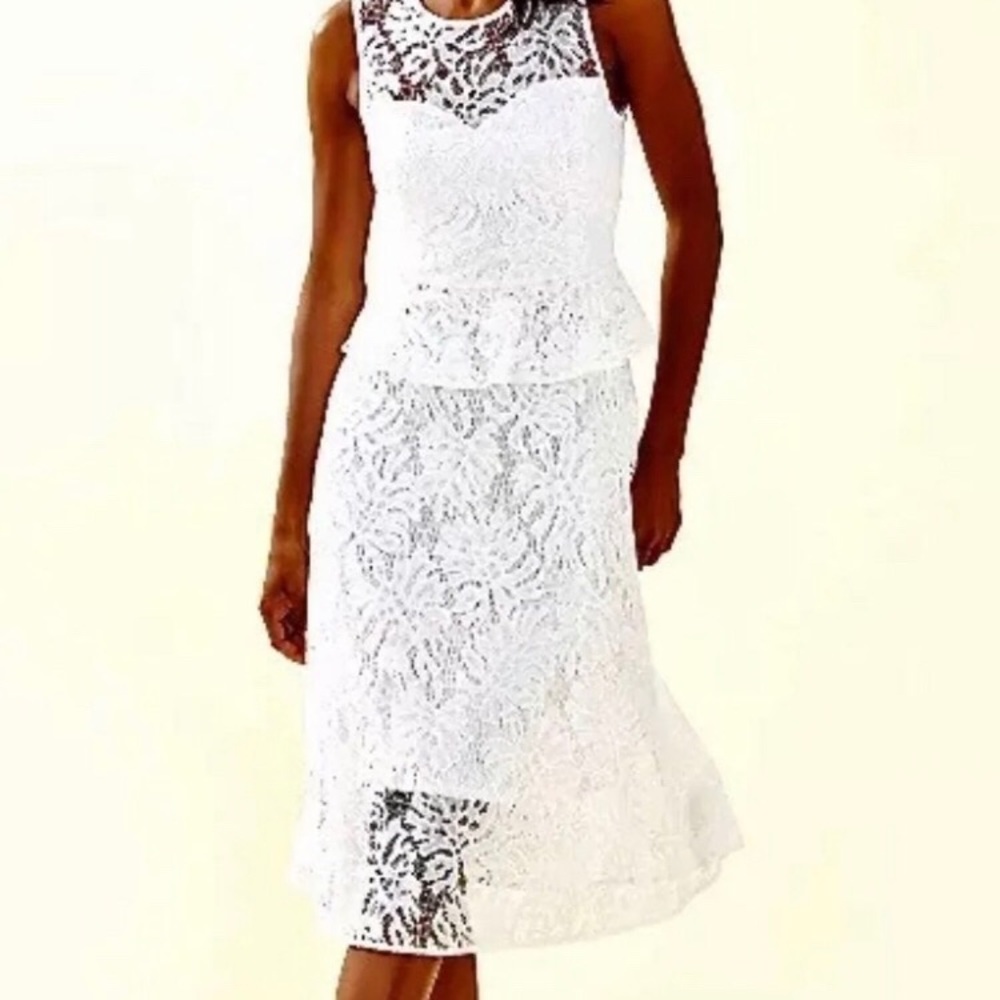 NWT Lilly Pulitzer White Nolea Midi Dress Size 6
